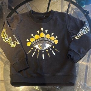 Kenzo Black Sweatshirt with Eye and Sun Design shirt